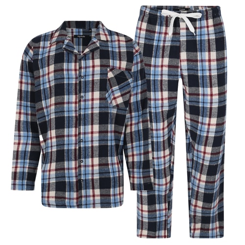 Bigdude Woven Checked Pyjama Set Light Blue